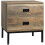Homcom HOMCOM Retro Bedside Table Metal Frame Bedroom Side Table w/ 2 Drawers Coffee 9