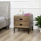 Homcom HOMCOM Retro Bedside Table Metal Frame Bedroom Side Table w/ 2 Drawers Coffee 1