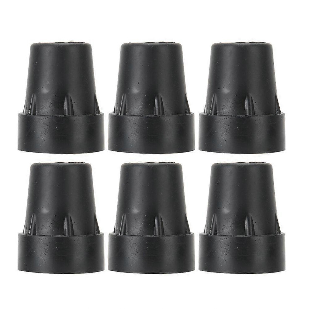 (As show, One size) 6pcs Walking Stick Bottom Pads AntiSlip Walking Canes End Cover Tip Accessory