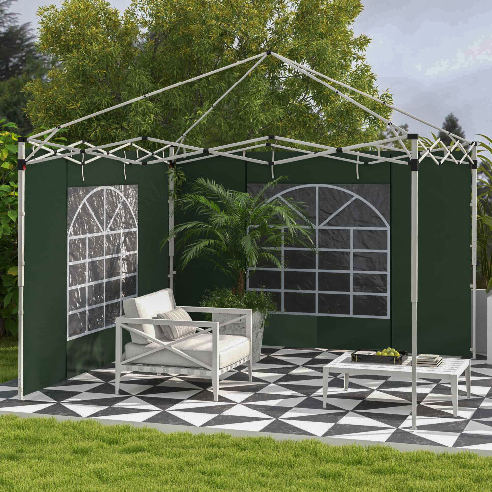 Outsunny 3x3(m) or 3x6m Pop Up Gazebo Side Panels Replacement, 2 Pack, Green