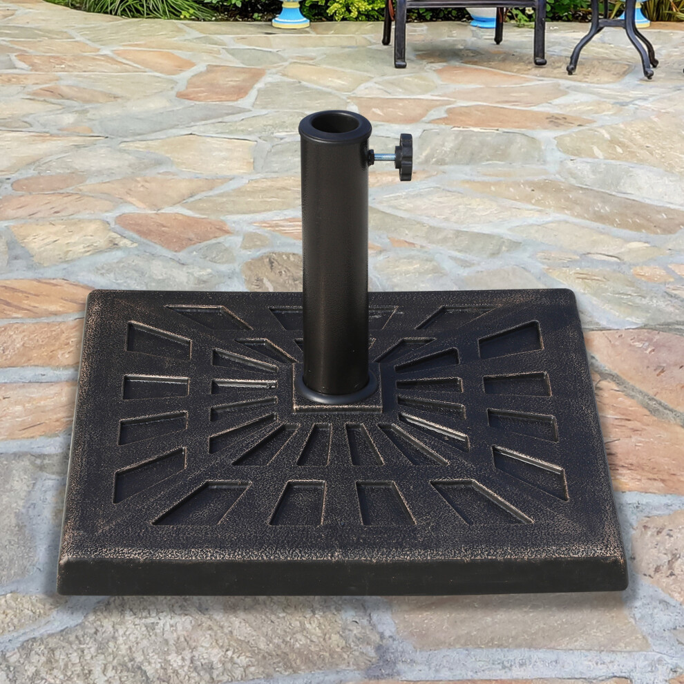 15KG Outsunny Garden Patterned Umbrella Stand Holder Parasol Base Stand 15kg