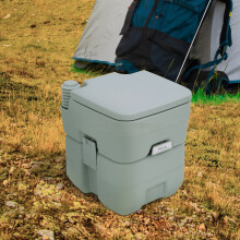 Outsunny 20L Portable Camping Toilet with 10L Fresh Water, 20L Waste Tank, Detachable Holding Tank - Lightweight Outdoor WC 811-023