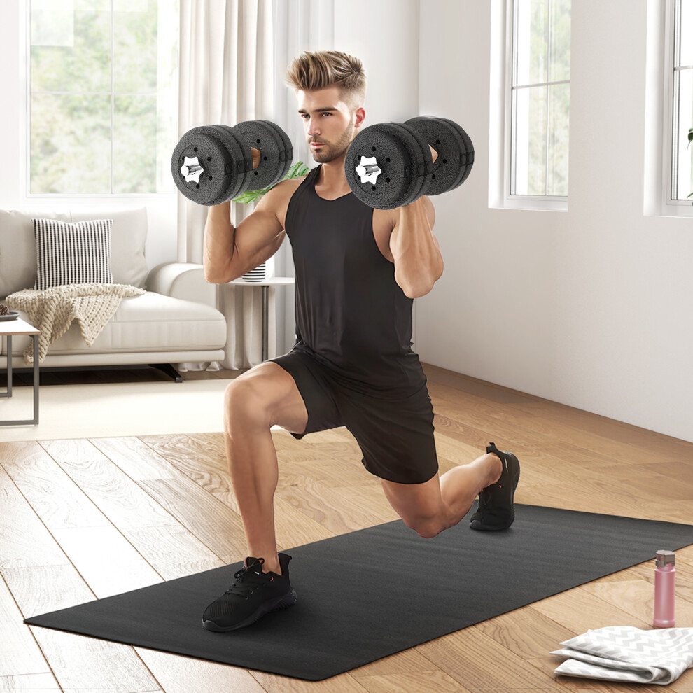 Homcom 30Kg Adjustable Dumbbells Weight Set Hand Weight For Body Fitness