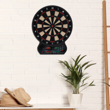 HOMCOM LED Dartboard Electronic Scoreboard 8 Players 27 Games Fun w/ 12 Darts