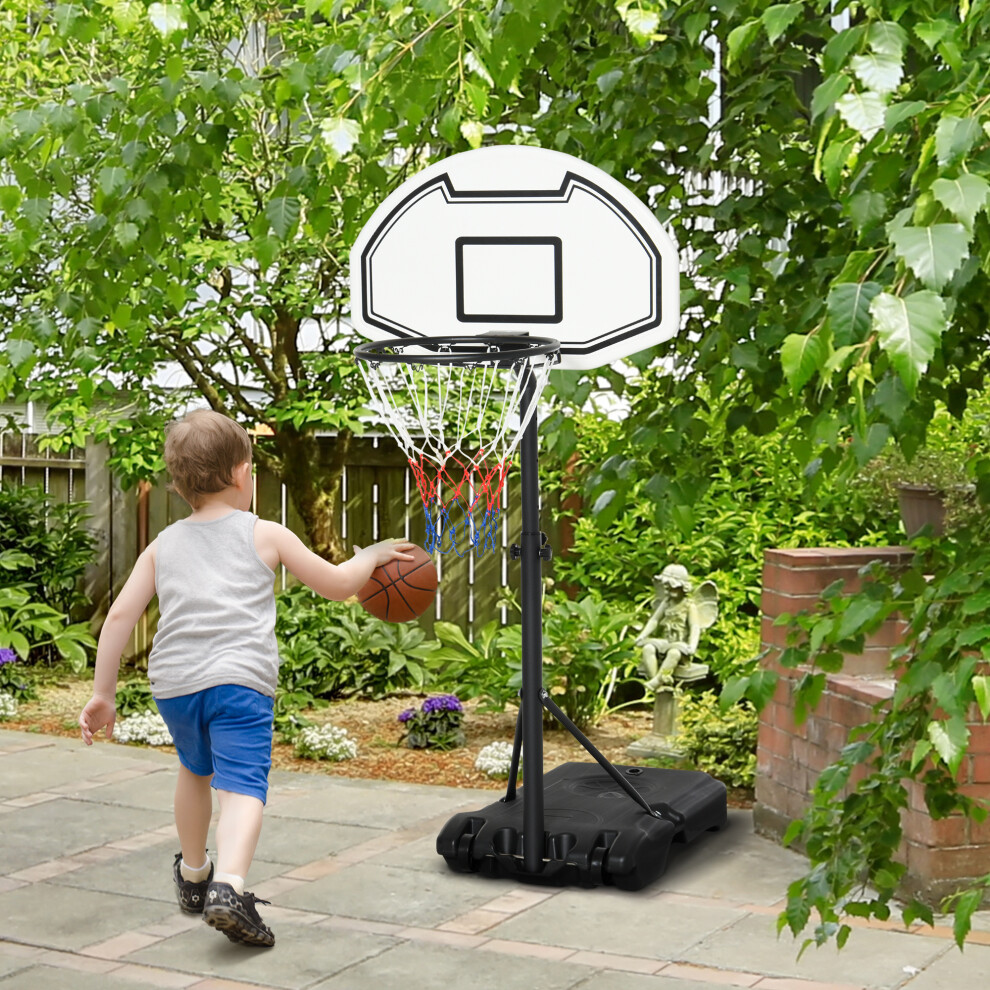 HOMCOM Basketball Stand and  94-123cm Height Adjustable Hoo For Pool Side
