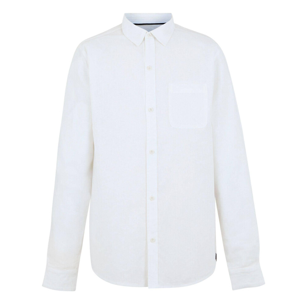 (L, White) Regatta Mens Loran Long-Sleeved Shirt