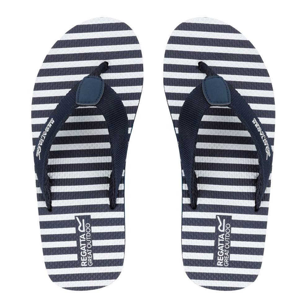 (3 UK, Navy/White) Regatta Womens/Ladies Catarina Striped Flip Flops