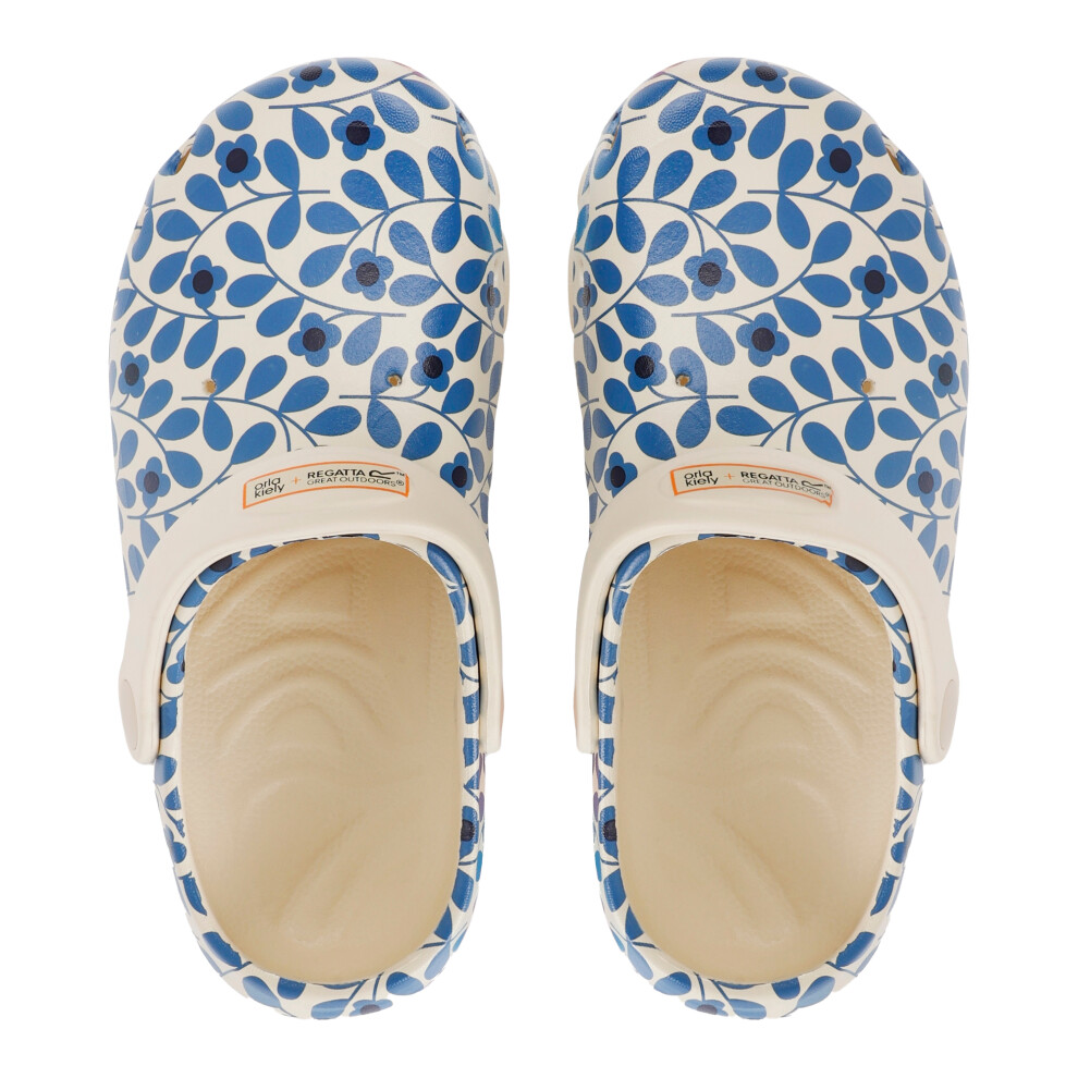 (9 UK Child, Blue) Regatta Childrens/Kids Orla Kiely Jasmine Flower Clogs