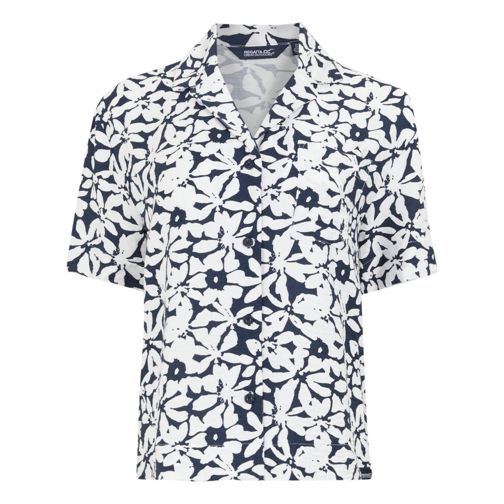 (12 UK, Navy/White) Regatta Womens/Ladies Salise Large Floral Lightweight Shirt