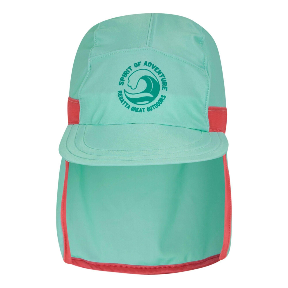 (7-10 Years, Aruba Blue/Peach Bloom) Regatta Childrens/Kids II Neck Protector Cap