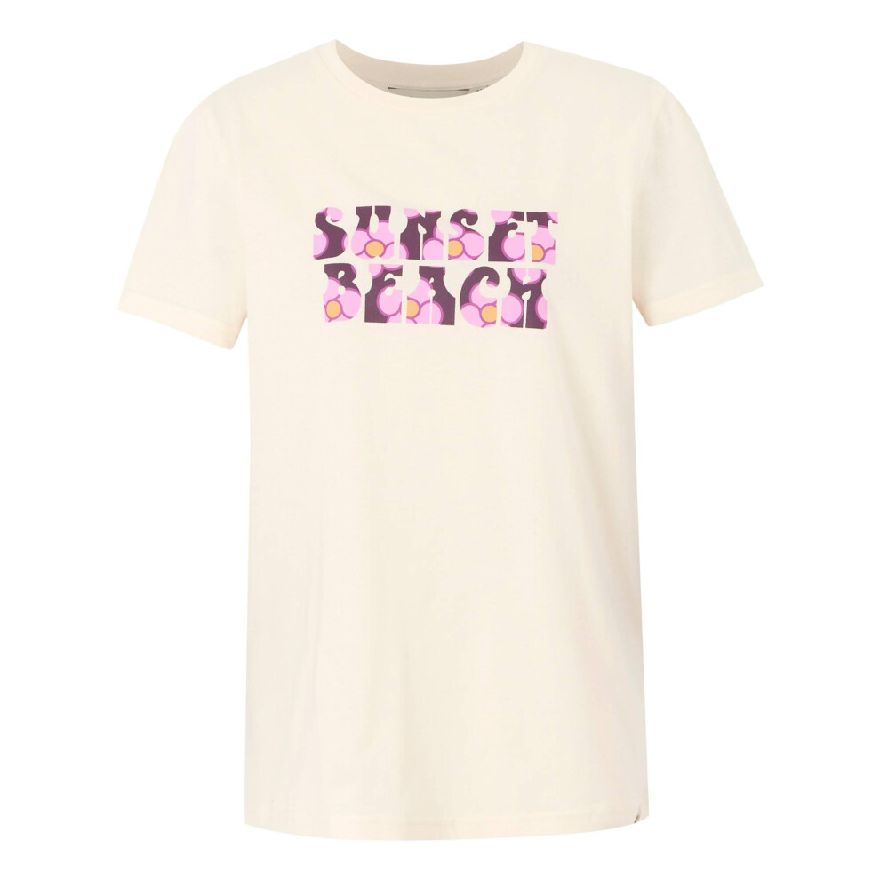 (16 UK, Light Vanilla) Regatta Womens/Ladies Orla Kiely Text T-Shirt