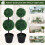 Outsunny Outsunny 2 PCS Artificial Double Ball Tree w/ Pot Home Decoration 15cm 8