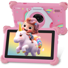 (Pink) Tablet for Kids, 7 Inches Kids Tablet, 4GB RAM 32GB ROM, Android 13 Toddler Software Pre-Installed, Children Learning & Playing for Girls Boys