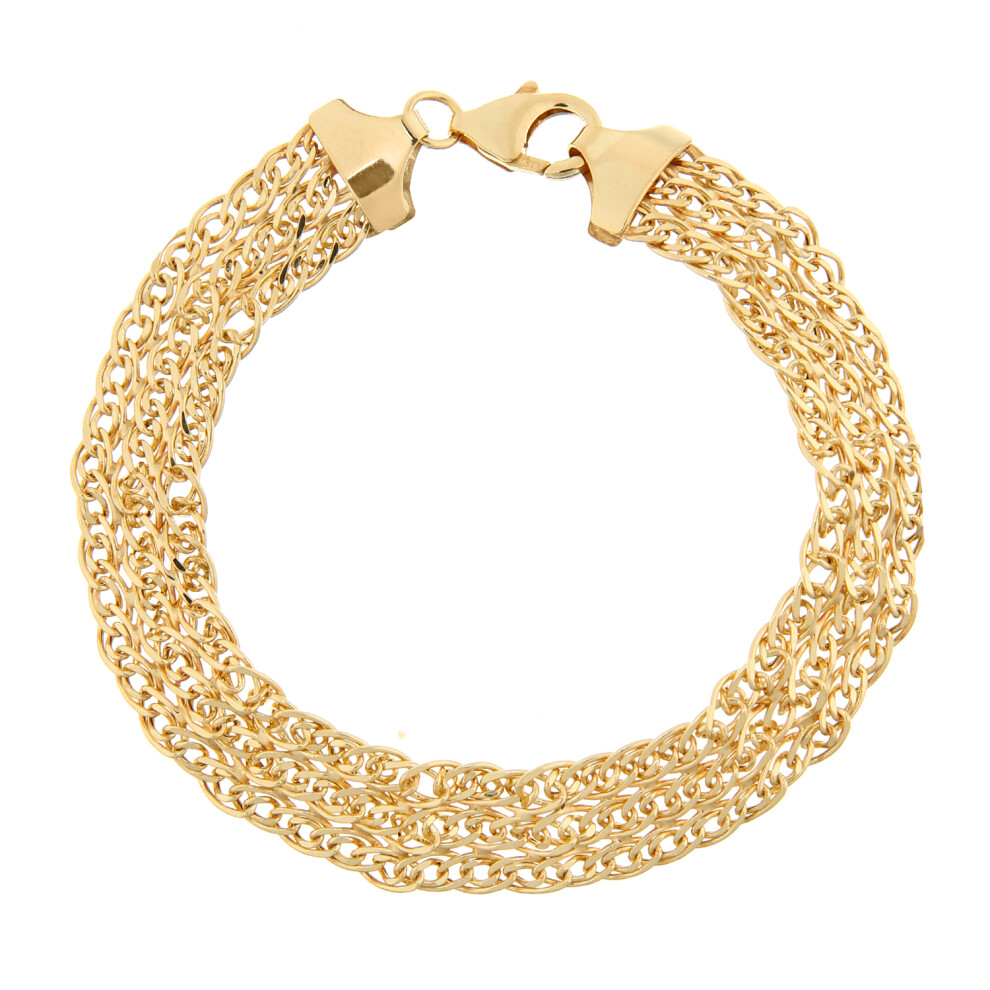 Jewelco London 9ct Yellow Gold Bismark Chain Bracelet 10mm 7.5 inch 19cm - BT1AXL615Y