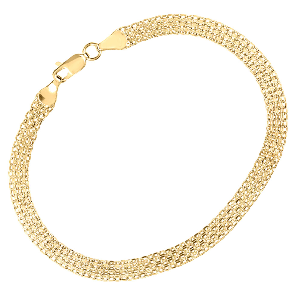 Jewelco London 9ct Yellow Gold Bismark Chain Bracelet 5mm 7.5 inch 19cm - BT1AXL807Y