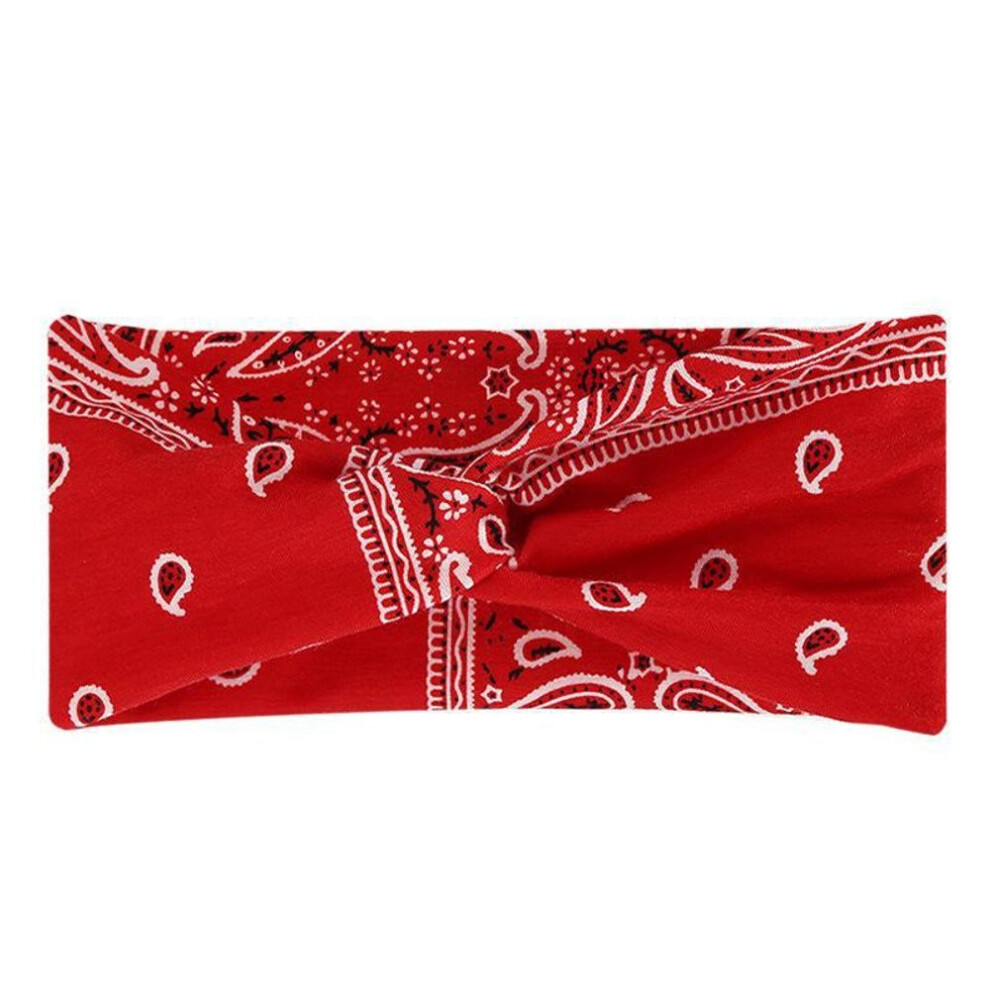 (red) Headbands Collection: European & American Styles, Bohemian Cashew, Sports, New Antiperspirant & Sweat-absorbent Cross Yoga Elastic Headbands.