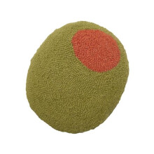 Peking Handicraft 30APS218C10SQ 10 x 10 in. Olive Shaped Blown in Filler Hook Pillow, Multi Color - Pack of 3