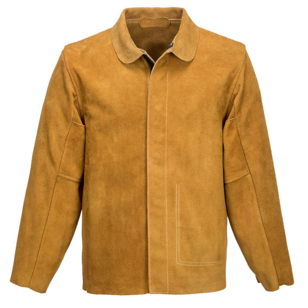 (3XL, Tan) Portwest Mens Leather Welding Jacket