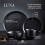 BO867005BLK Luna 16 Piece Dinnerware Set, Stoneware, Matte Black with Gloss Speckle 2
