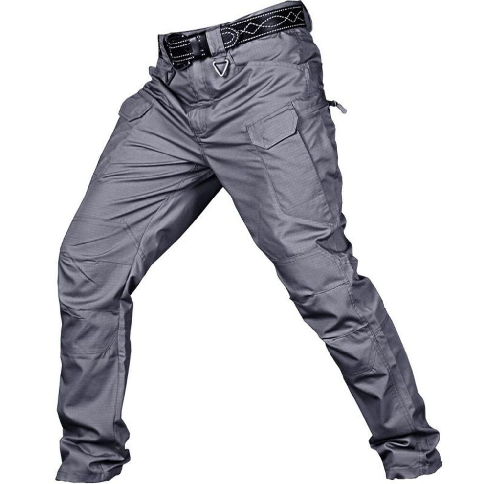 (grey, SIZE XXL) New 6xl Men&apos;s Army Pants Waterproof High Quality Tactical Pants Users Outside Hiking Sports Pants Multi-pocket Cargo Pants Work Pants Athletic Pa