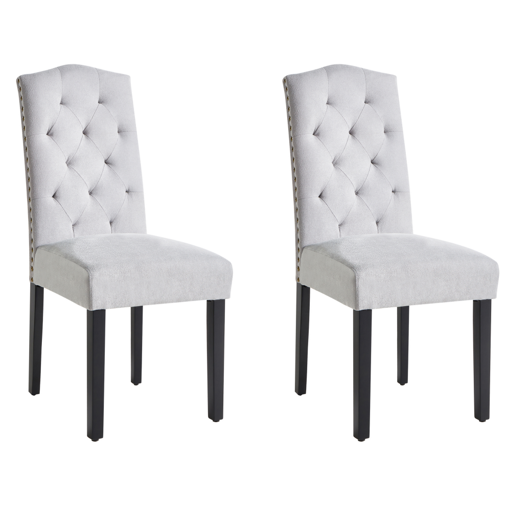 Set of 2 Dining Chairs SHIRLEY Fabric Grey