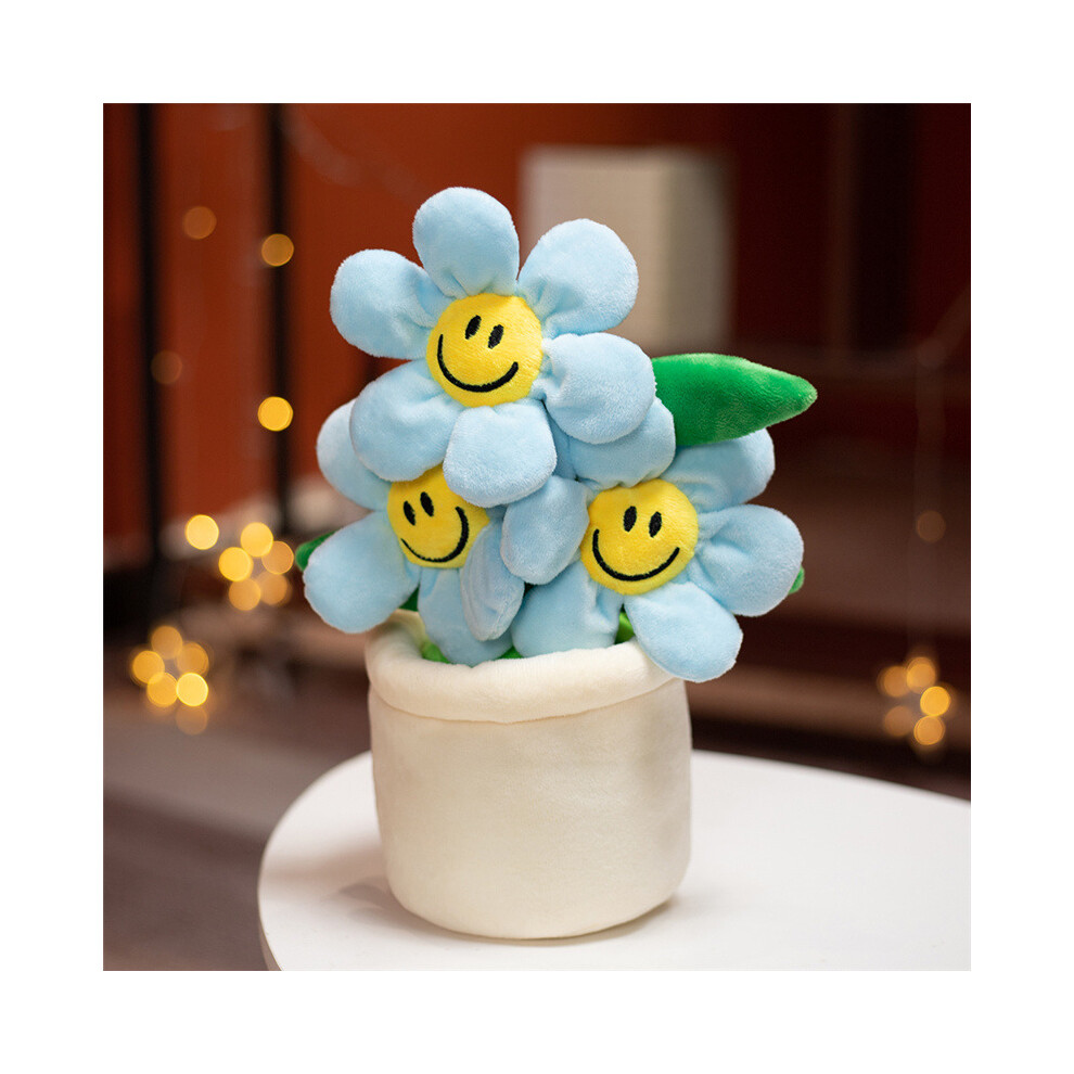 (Blue) Decoration Plush Sunflower Toy Home Decoration Waist Support Plant Pot Doll-image-OPC-PGGSCBB-NEW