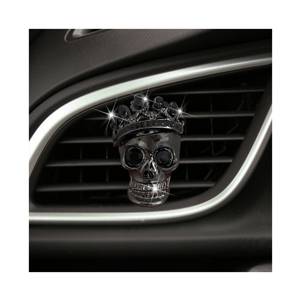 Black (Black) Car Skull Metal Perfume Fragrance Air Conditioning Vent Scent Clip Freshener