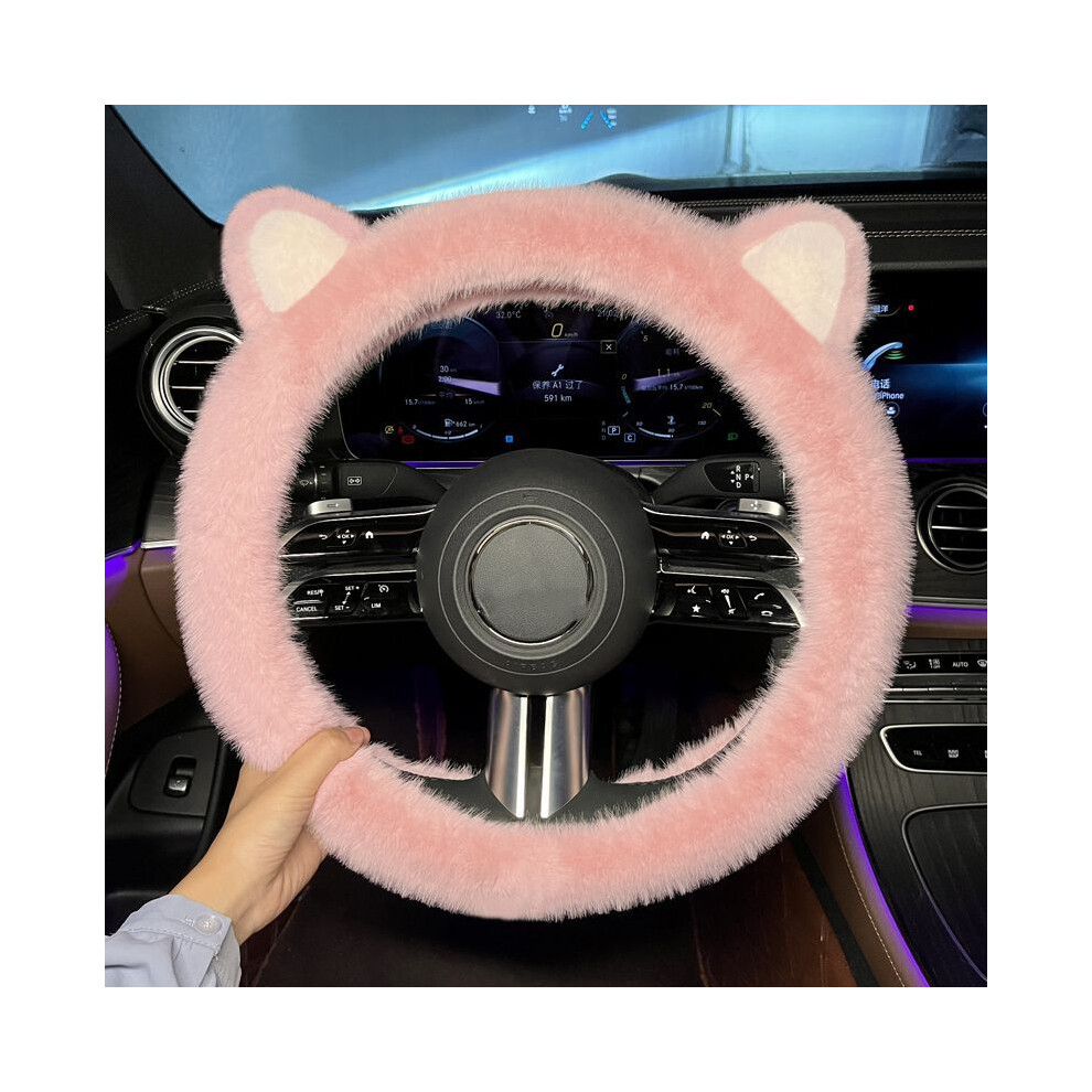 (StyleC) Cute Cat Trendy Ear Winter Steering Wheel Cover Available Colors In Different-image-OPC-PGGSF5N-NEW