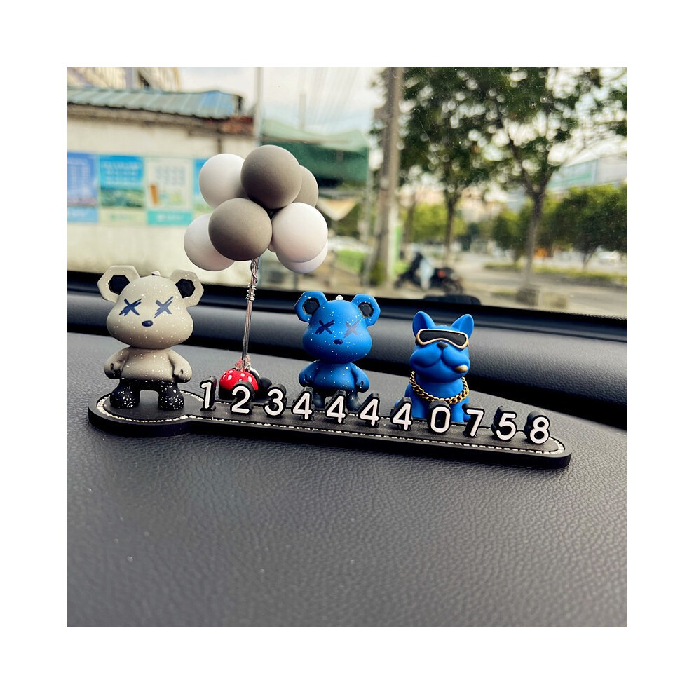 (StyleU) Violent Bear Polychrome Car Phone Number Plate Decorative Cartoon Ornament Car-image-OPC-PGGSHJB-NEW