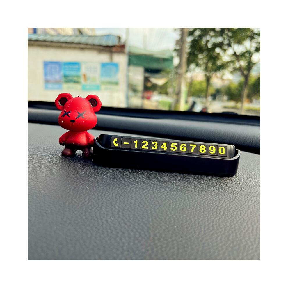 (StyleD) Violent Bear Polychrome Car Phone Number Plate Decorative Cartoon Ornament Car-image-OPC-PGGSHHK-NEW