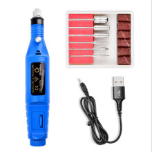 (Blue) Pen Electric Portable Style Nail Polishing And Manicure Nail Machine Grinder