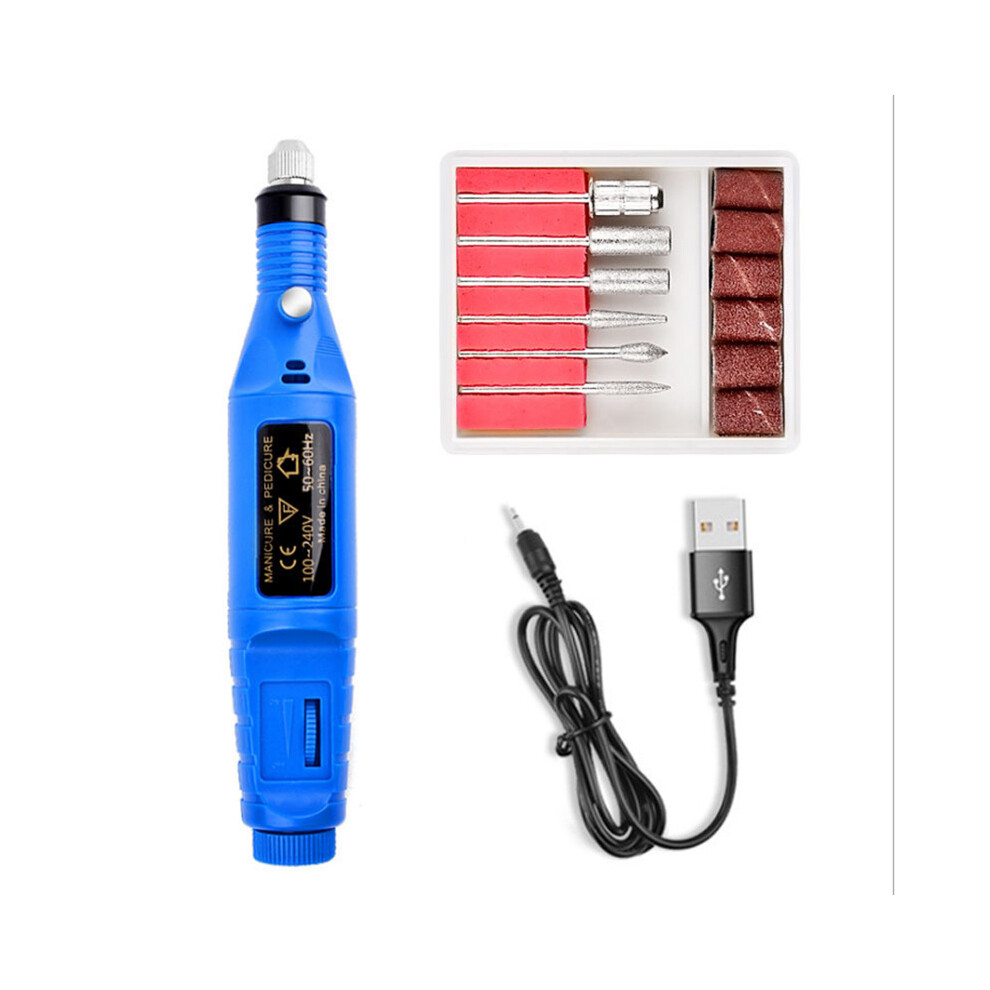 Blue (Blue) Pen Electric Portable Style Nail Polishing And Manicure Nail Machine Grinder