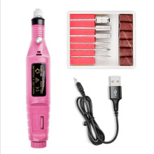 (Pink) Pen Electric Portable Style Nail Polishing And Manicure Nail Machine Grinder