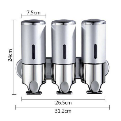 (3pcs) Soap Shower Dispenser Shampoo Conditioner Gel Liquid Soaps Lockable Wall Mounted
