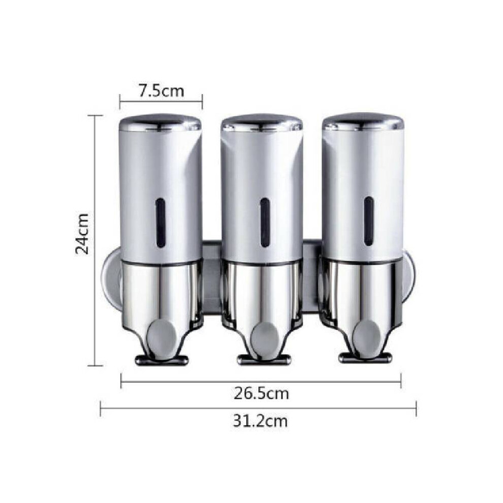 (3pcs) Soap Shower Dispenser Shampoo Conditioner Gel Liquid Soaps Lockable Wall Mounted