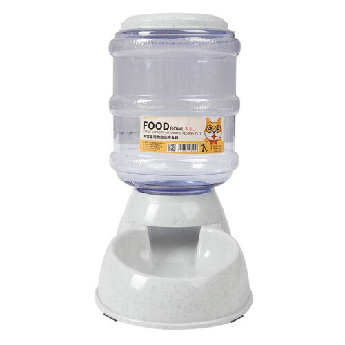 (Gray Feeding Device) Water Pet Automatic Feeder Plastic Large Capacity Dog Cat Gift Tool Supplies