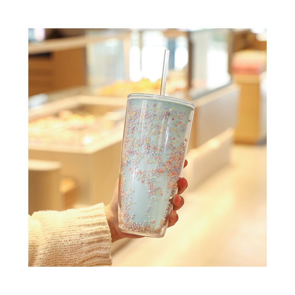 (StyleH) Double Layer Girl Straw Cup Large Capacity Portable Water Kettle Portable Bottle-image-OPC-PGGSMTJ-NEW