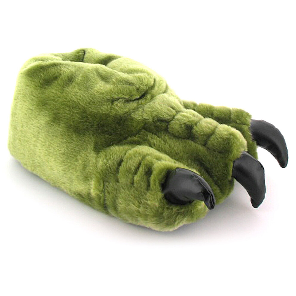(8 (Adults')) Mens/Gents Green Novelty Monster Claw Slippers Ideal Christmas Gift UK Size