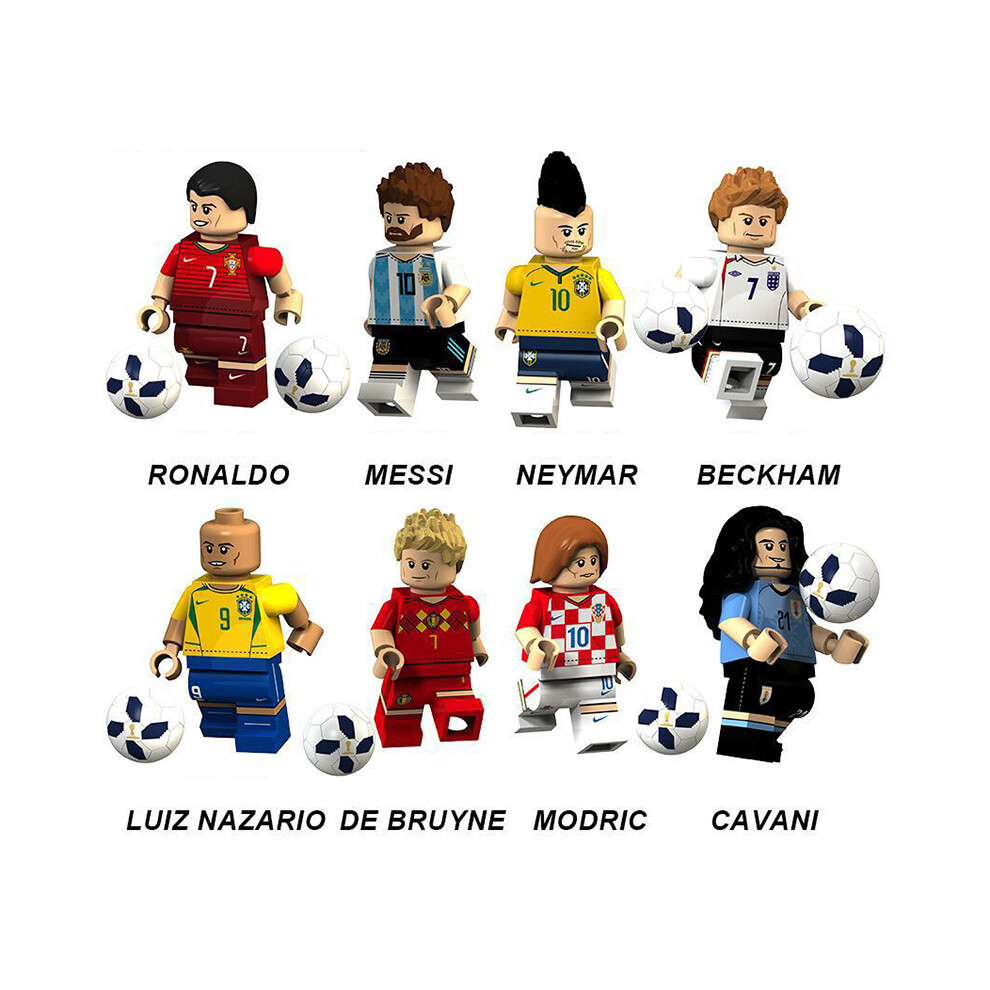 (Style A) Soccer Figure Kid Building Blocks Ronaldo Messi Neymar Assembled Puzzle Gift Toy