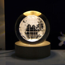 (Style E) Planet 3d Saturn Crystal Ball Night Light Lamp Thanksgiving Decor Christmas Gift