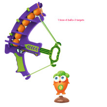 (Purple) Carrot Archery Interactive Game Kids Green Purple Bow 6 Balls 3 Gift Kid Targets