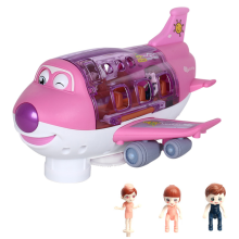 (Pink) Electric Stunt Children Airliner Toy With Light And Music Effects 360 Degree Bgs