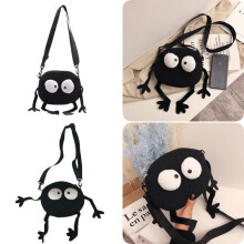 Away Spirited Dustbunny Small Black Briquettes Canvas Bag Messenger Crossbody
