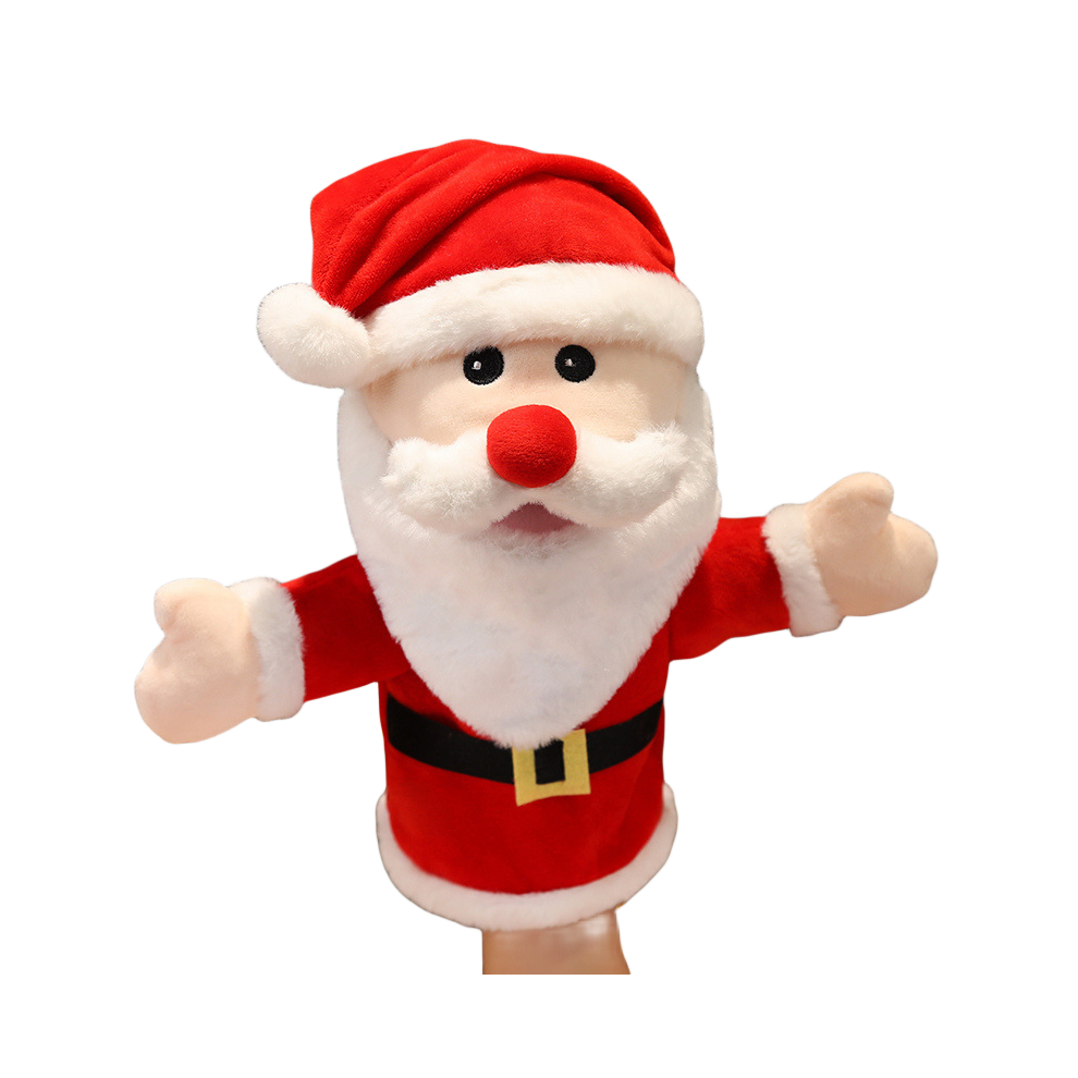 (Santa Claus) Penguin Snowman Adorable Santa Claus Elk Hand Puppet Toys Gift Christmas Kids