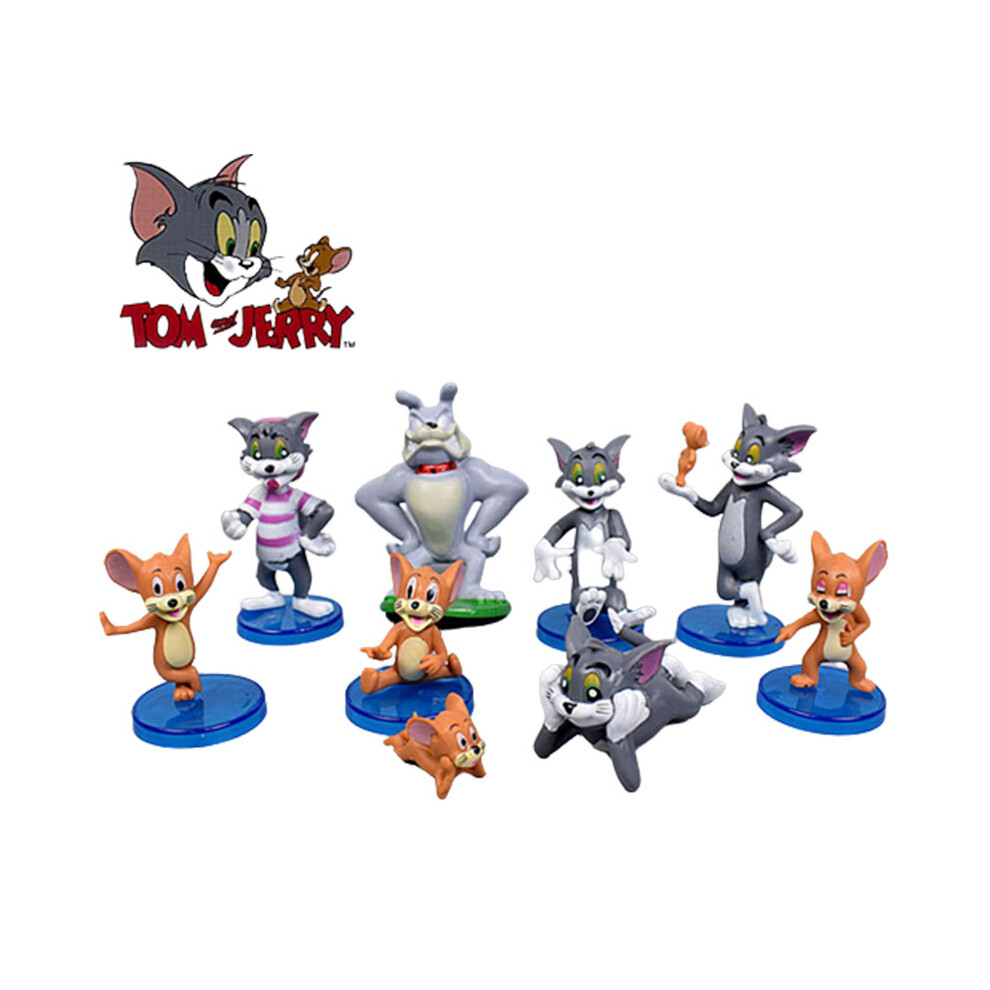 Jerry And Tom Cartoon Figures Set Cake Decoration Figurine Automobile Ornament