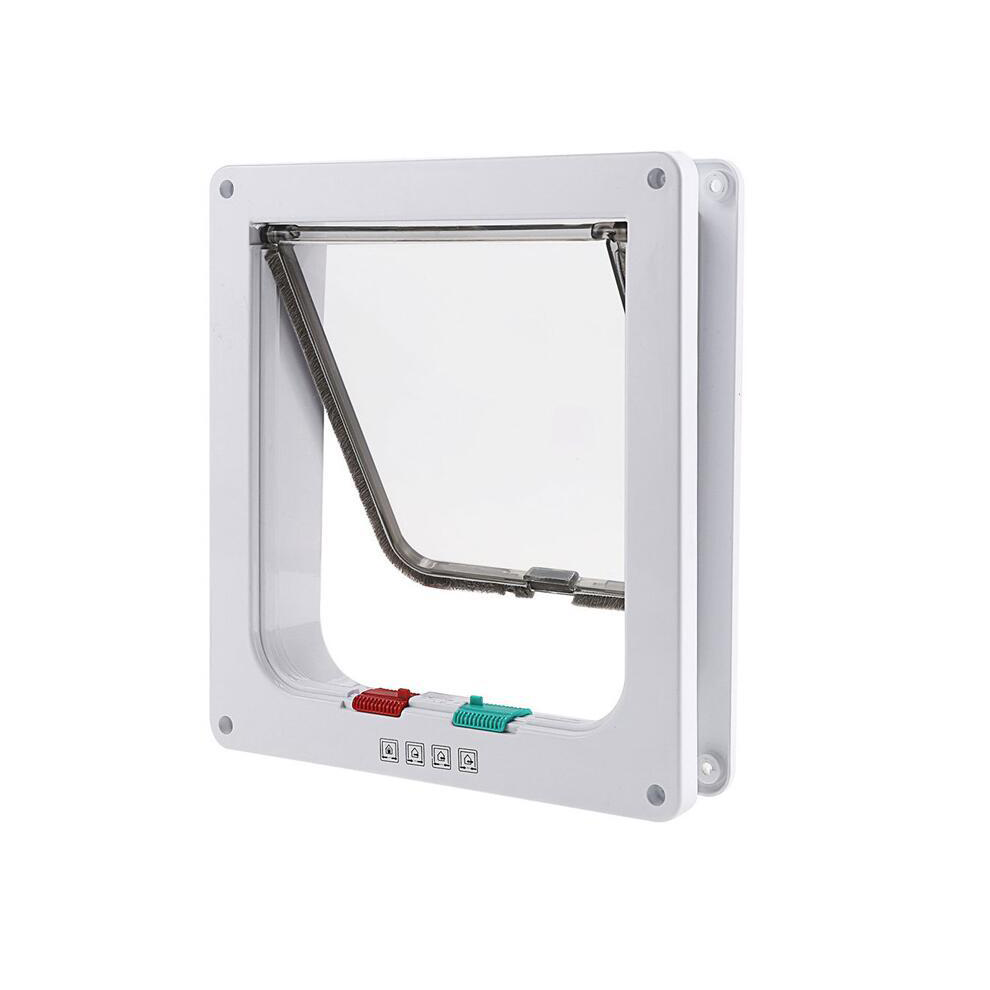 (White, XL) Pet Twoway Door Plastic Products Cats Dogs Supplies Controll Free Entry Exit-image-OPC-PGGTDFV-NEW