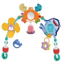 (Ocean bed bell) Bed Pendant Stroller Bell Multifunctional 2in1 Rotating Rattle Soothing Toy