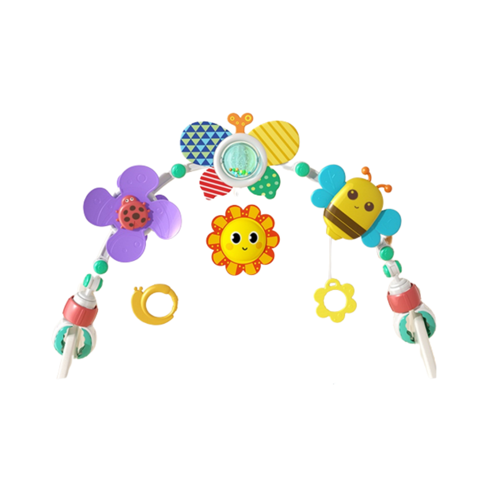 (flowers bed bell) Bed Pendant Stroller Bell Multifunctional 2in1 Rotating Rattle Soothing Toy