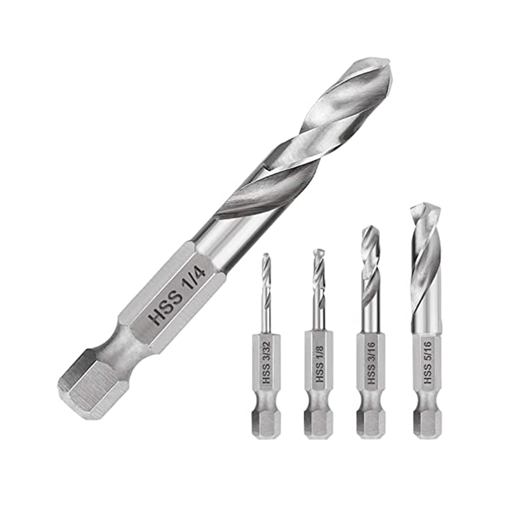 Photos - Bits / Sockets 1/4 Hex Shank Drill Bit Set 5PCS Stubby for Metal M2 Short Length Steel Quick Change Chuck