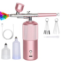 Kit aerografo - Compressore portatile ricaricabile, pistola aerografo automatica professionale senza fili, per nail art, trucco A
